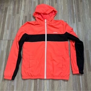 Reebok Bright Peach Jacket Womens Small Full Zip Track Jacket Windbreaker